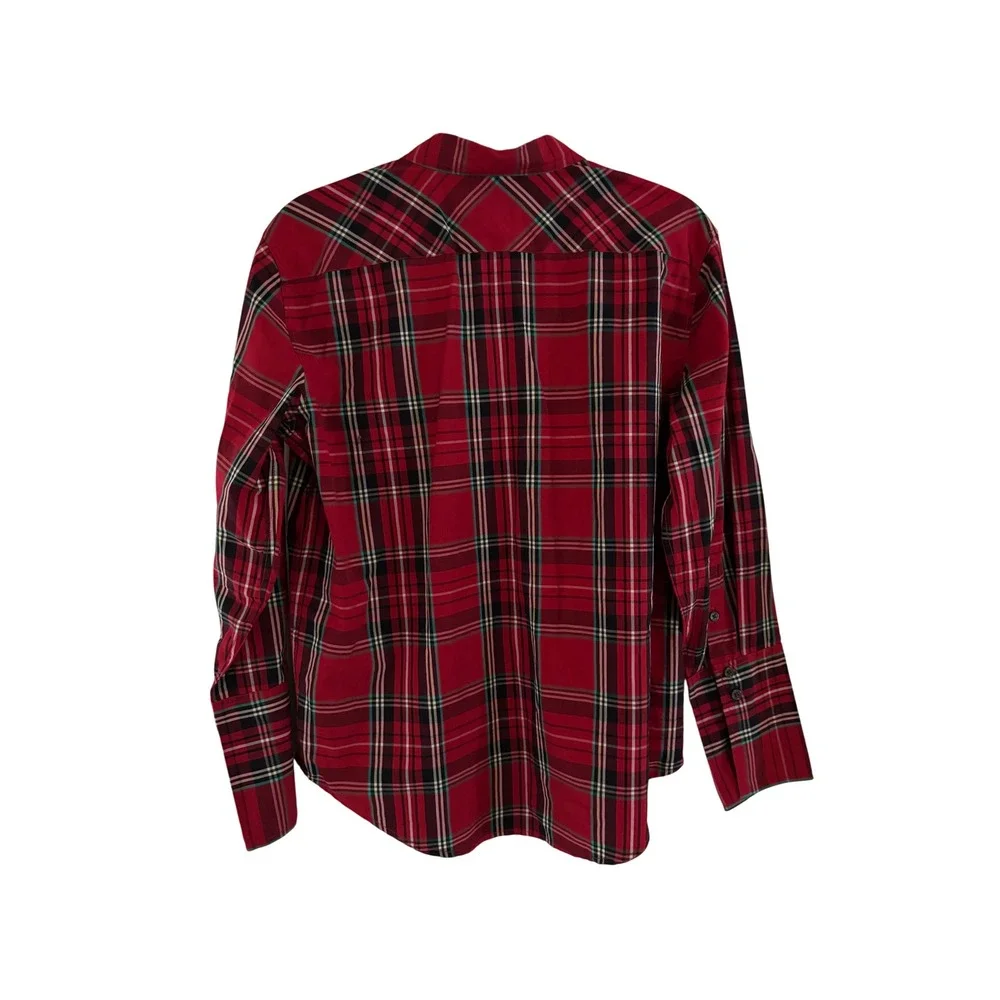 J.Crew Garcon Organic Cotton Red Plaid Button Down Shirt Womens Size 6